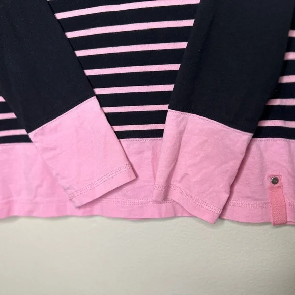 Vintage 90’s LAUREN RALPH LAUREN Top Long Sleeves Black/Pink Stripes Size PM - Picture 8 of 9